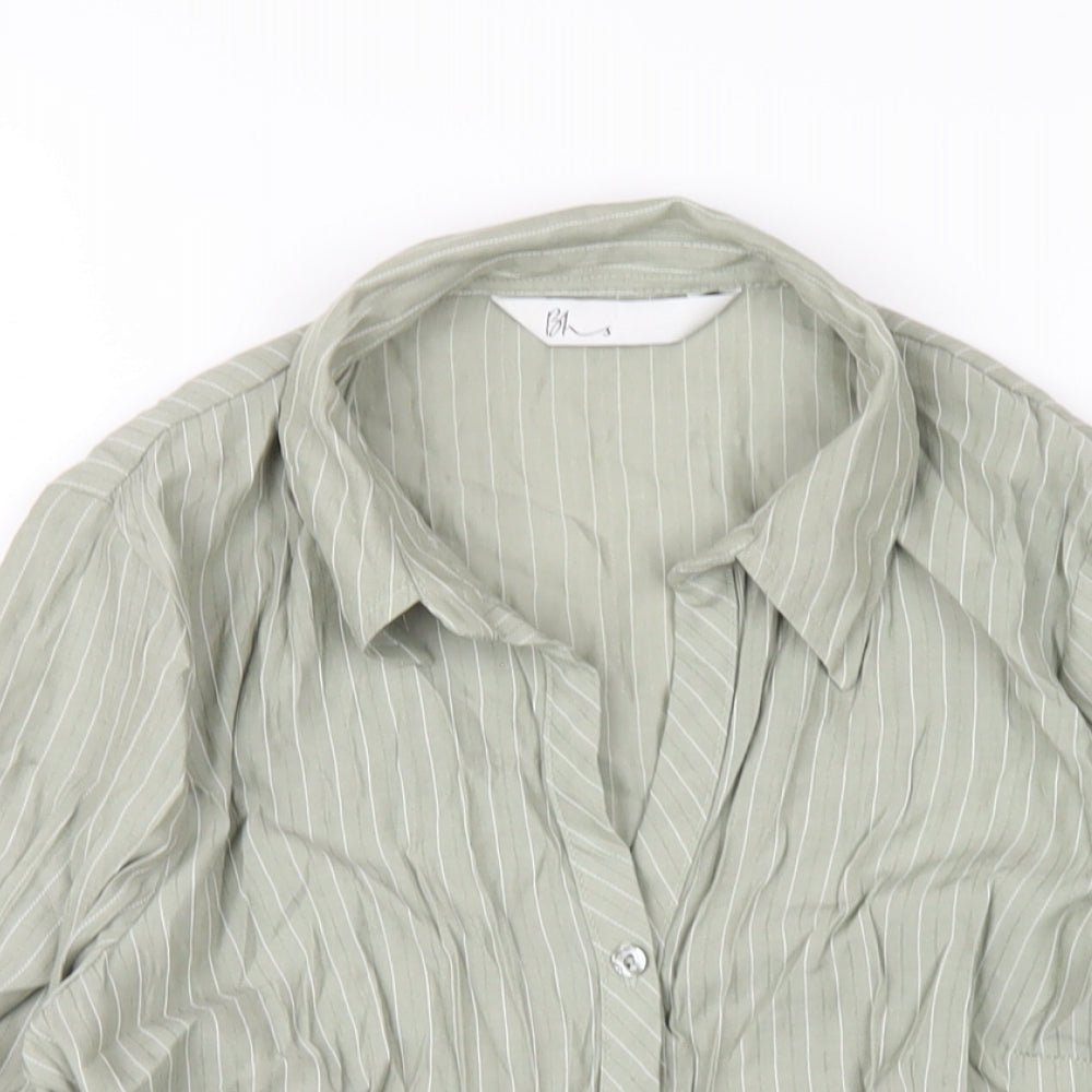 Womens UK Size 14 BHS Green Basic Button-Up