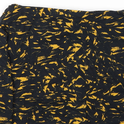 ASOS Womens Black Geometric Viscose A-Line Skirt Size 10