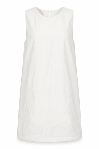 Zara Womens White Polyester A-Line Size S Round Neck Button