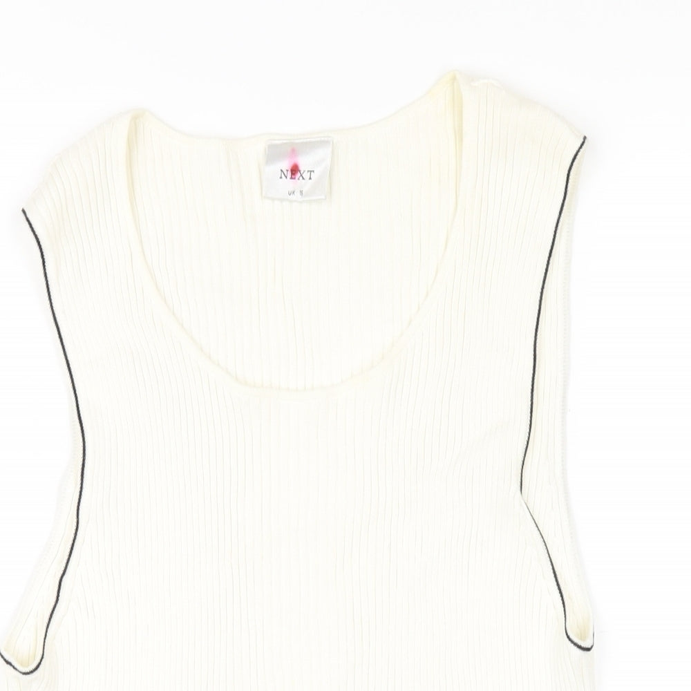 Womens UK Size 16 NEXT Ivory Basic Tank