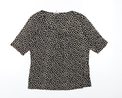 Womens UK Size 14 Marks and Spencer Black Basic T-Shirt