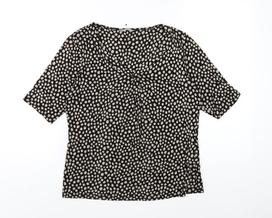 Womens UK Size 14 Marks and Spencer Black Basic T-Shirt