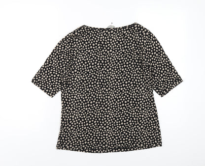 Womens UK Size 14 Marks and Spencer Black Basic T-Shirt