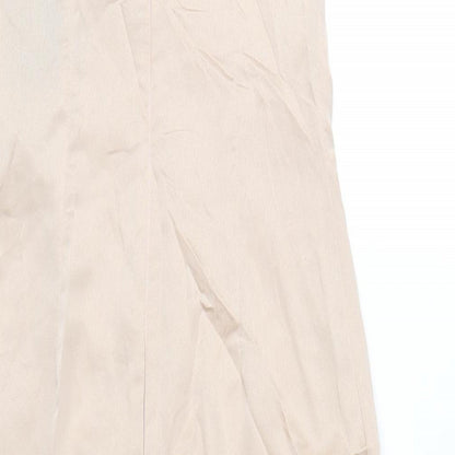 PRETTYLITTLETHING Womens Beige Polyester Bodycon Size 8 Cowl Neck Zip