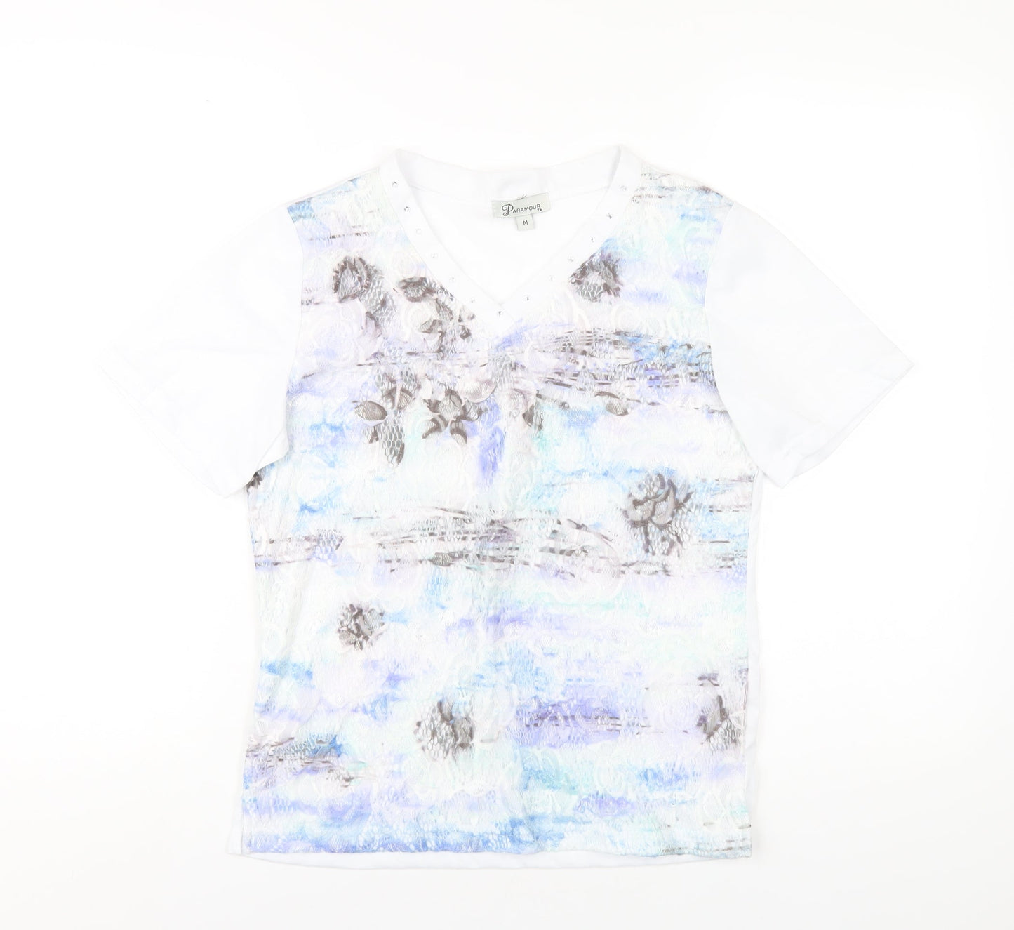 Womens UK Size M Paramour White Basic T-Shirt
