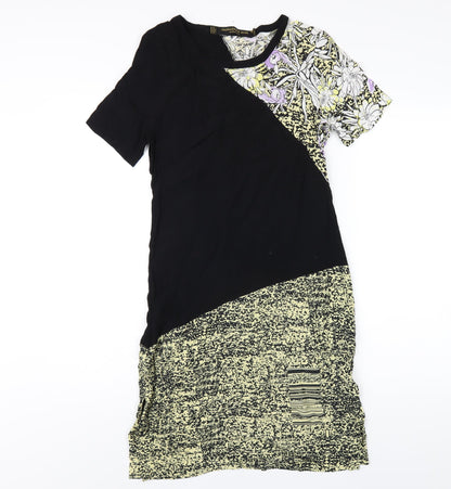 Something Else Womens Multicoloured Geometric Viscose T-Shirt Dress Size 8 Round Neck Pullover