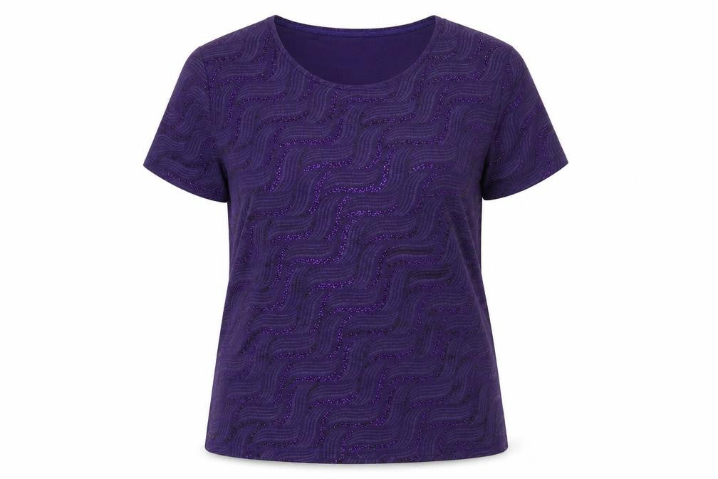Womens UK Size 14 EWM Purple Basic T-Shirt