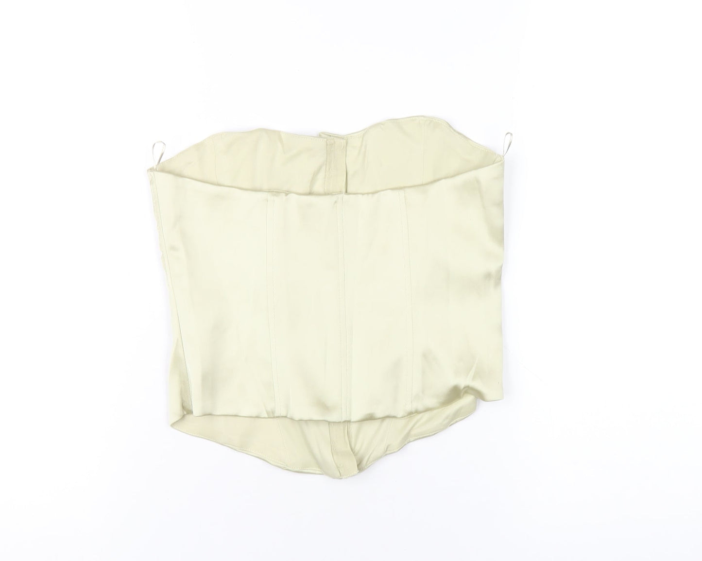 Zara Womens Green Polyester Basic T-Shirt Size S Square Neck - Corset
