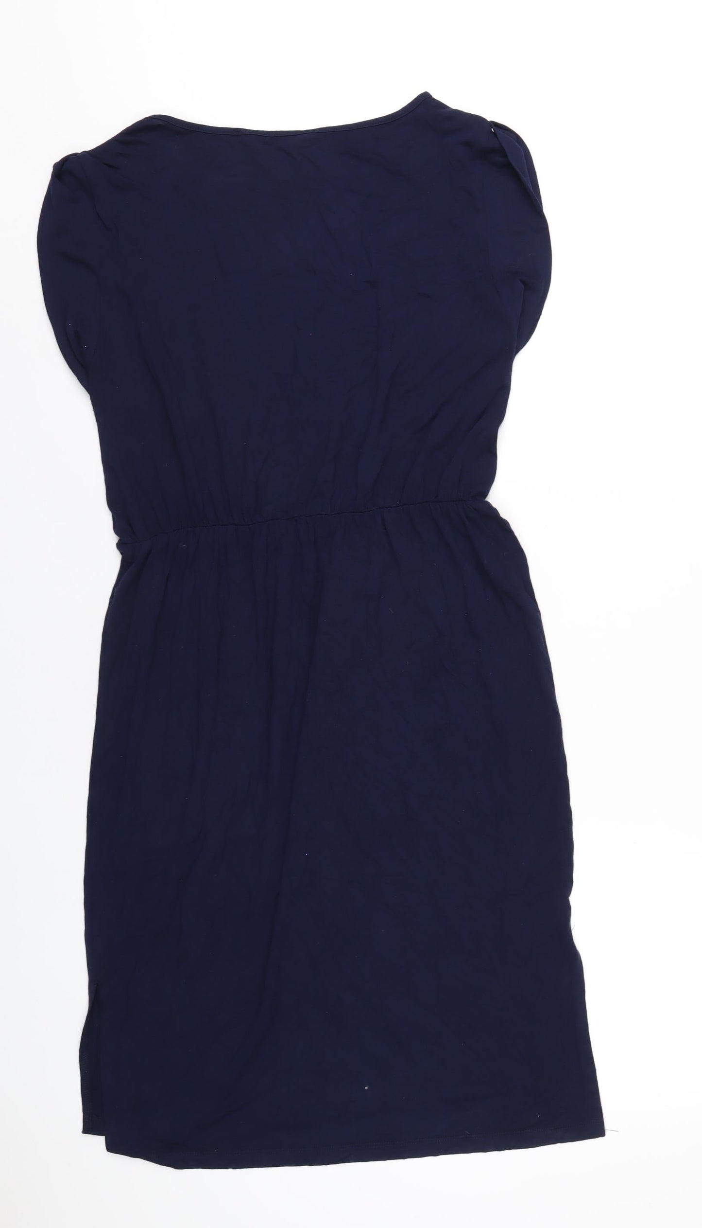 Dorothy Perkins Womens Blue Viscose A-Line Size 12 Round Neck Pullover