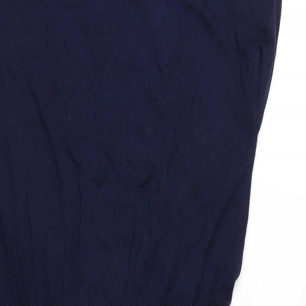 Dorothy Perkins Womens Blue Viscose A-Line Size 12 Round Neck Pullover