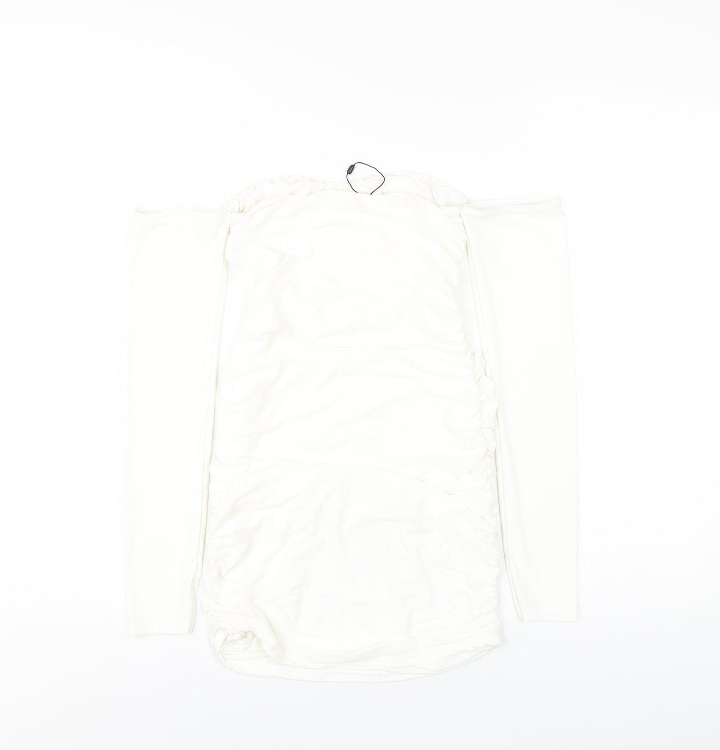 Femme Luxe Womens White Polyester Bodycon Size 6 Off the Shoulder Pullover