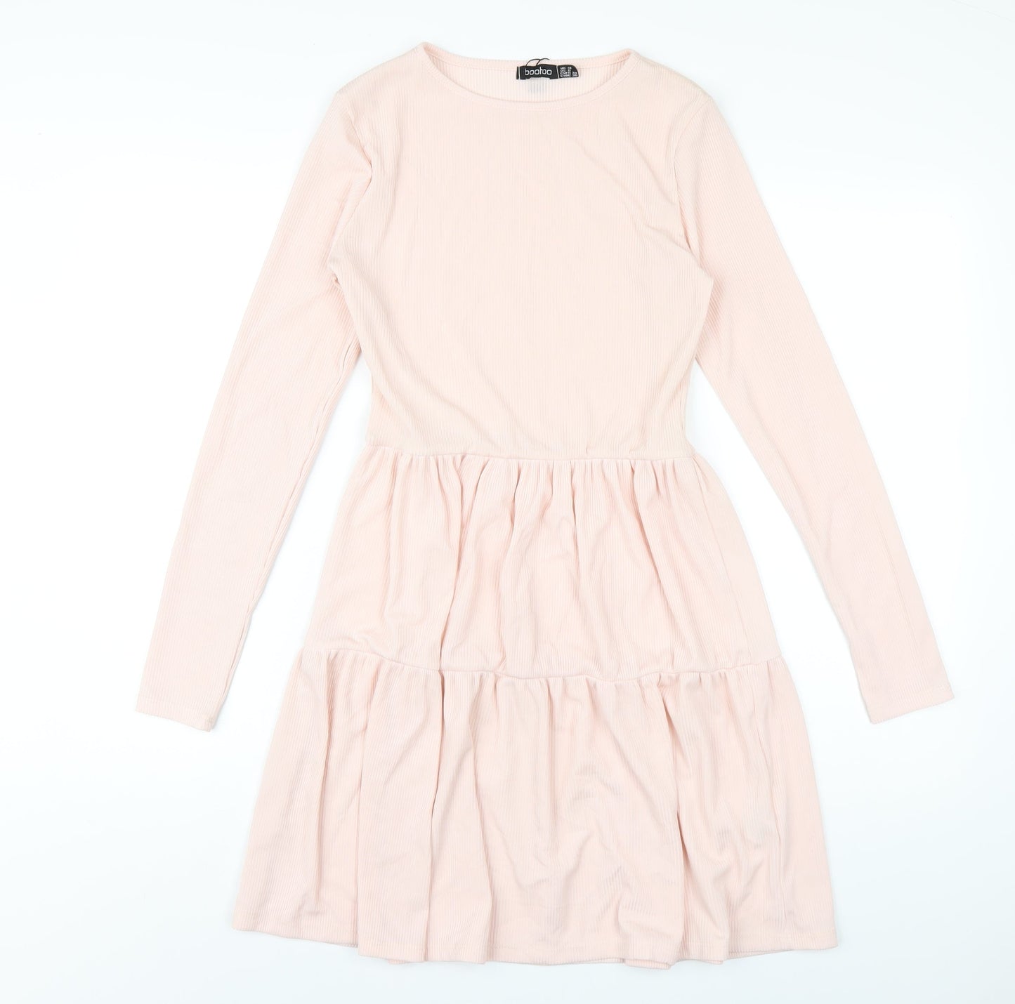 Boohoo Womens Pink Polyester A-Line Size 10 Round Neck Pullover