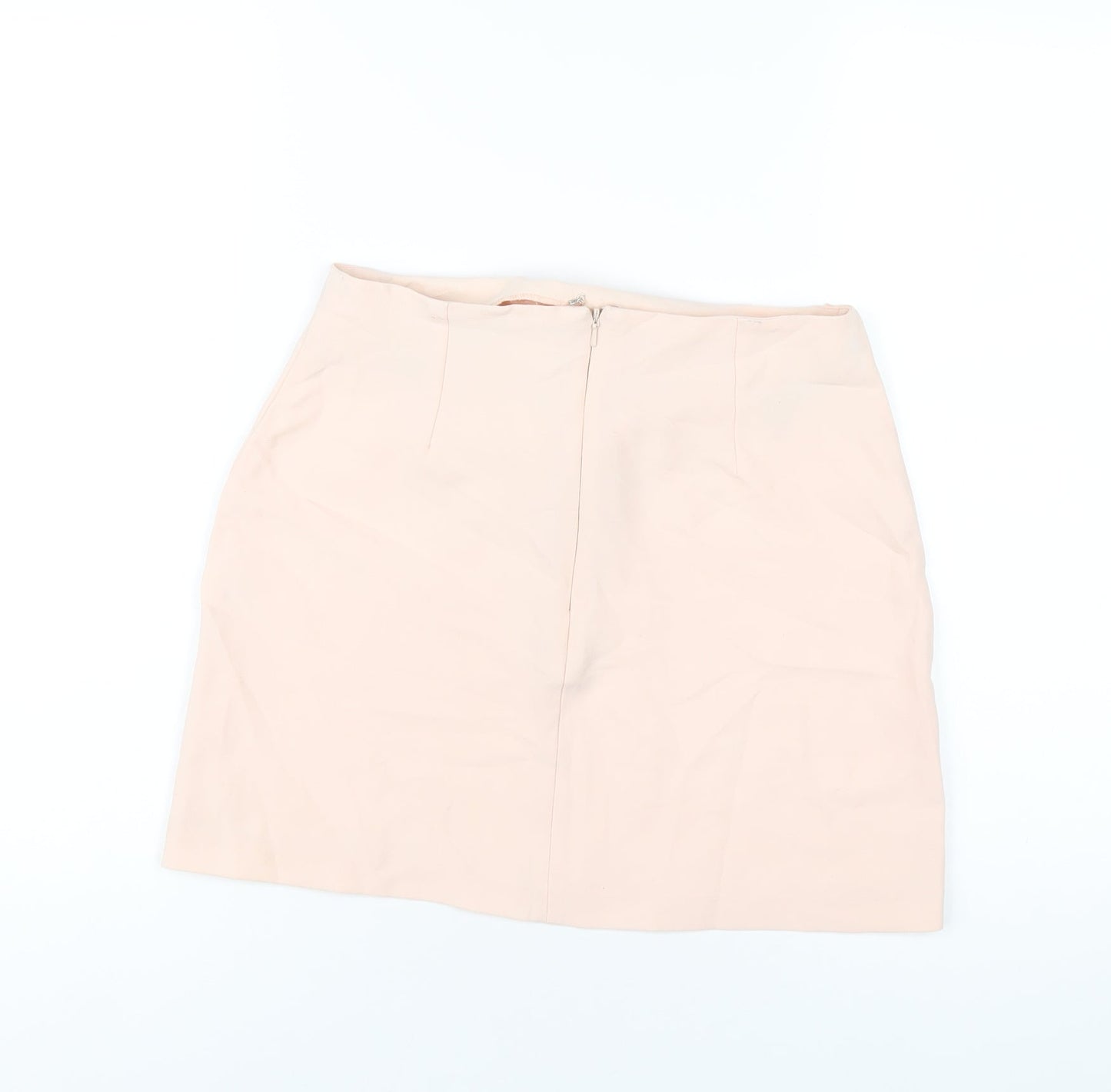 Missguided Womens Pink Polyester A-Line Skirt Size 8 Zip