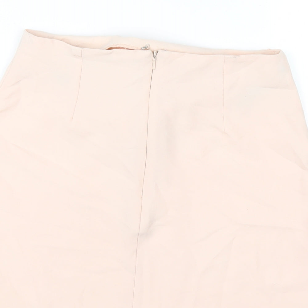 Missguided Womens Pink Polyester A-Line Skirt Size 8 Zip