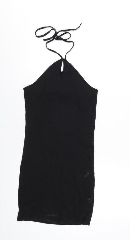 Only Womens Black Cotton Bodycon Size M Halter Pullover