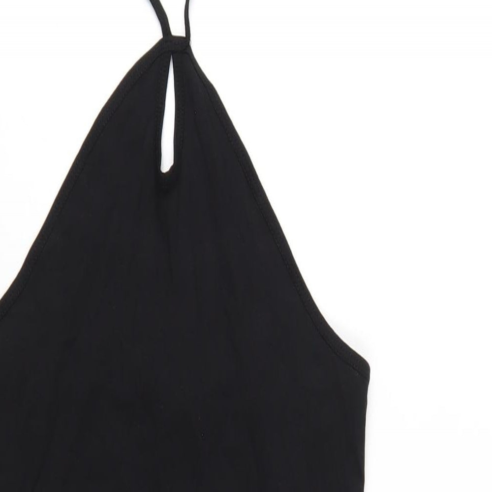 Only Womens Black Cotton Bodycon Size M Halter Pullover