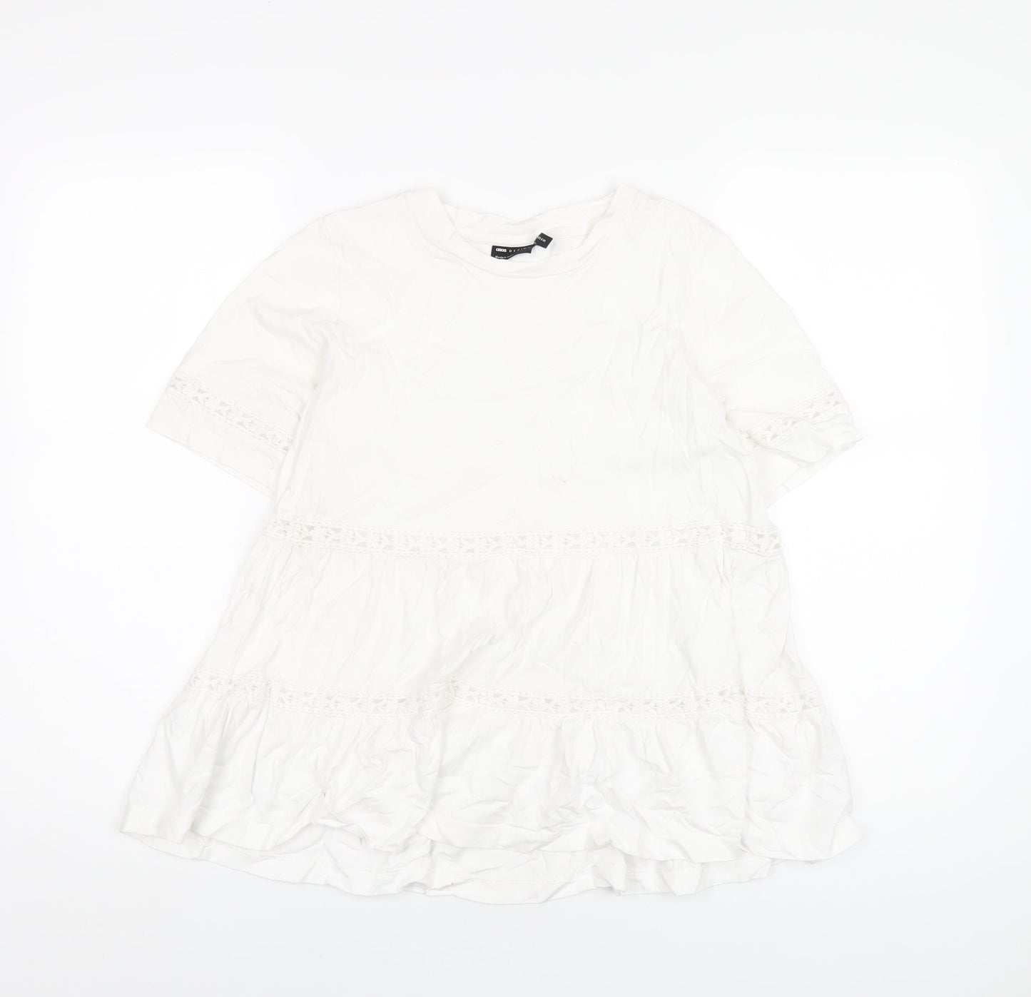 Womens UK Size 8 ASOS White Basic T-Shirt