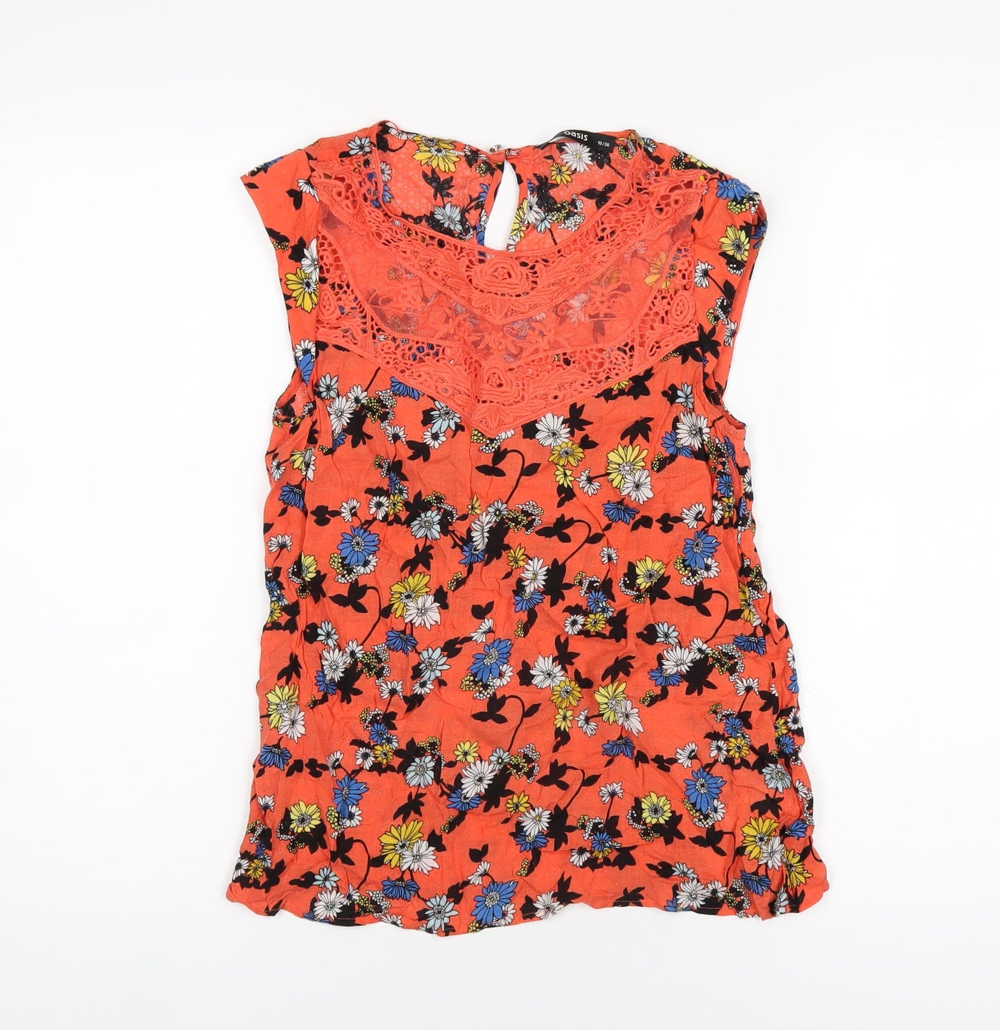 Womens UK Size 10 Oasis Orange Basic T-Shirt