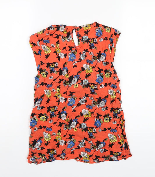 Womens UK Size 10 Oasis Orange Basic T-Shirt