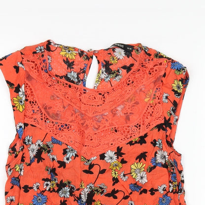 Womens UK Size 10 Oasis Orange Basic T-Shirt