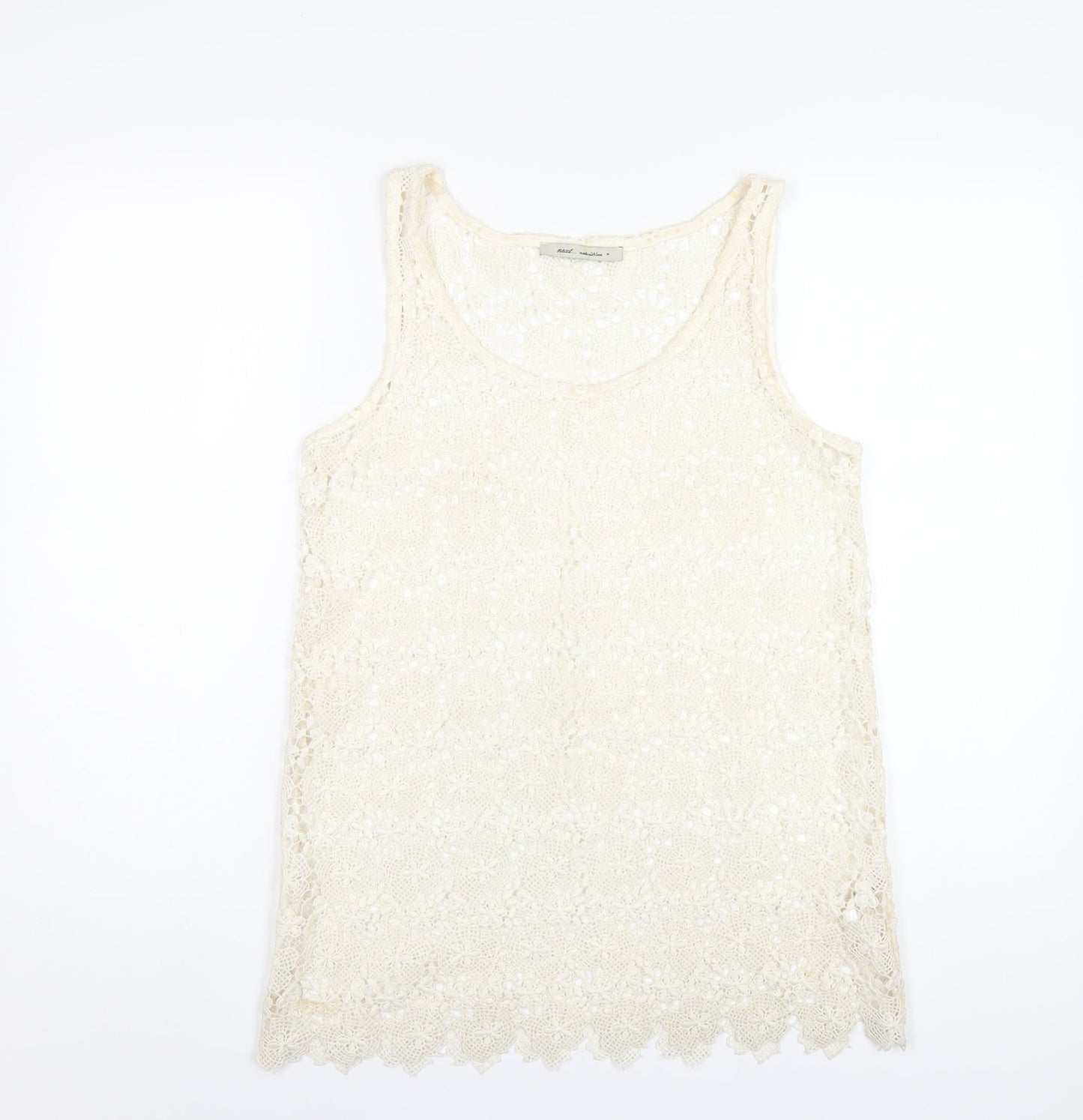 Womens UK Size 8 NEXT Ivory Basic Tank