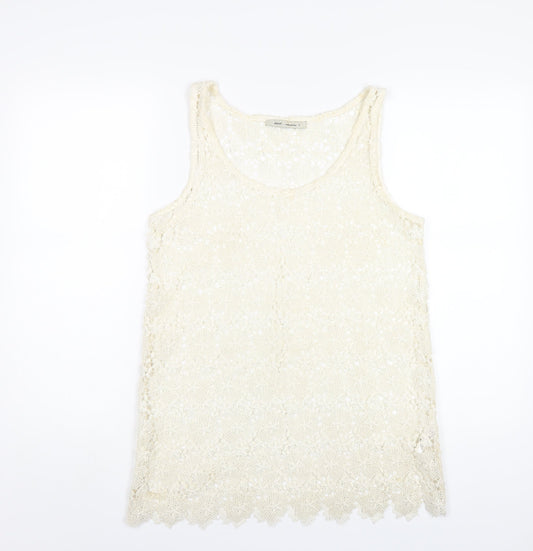 Womens UK Size 8 NEXT Ivory Basic Tank