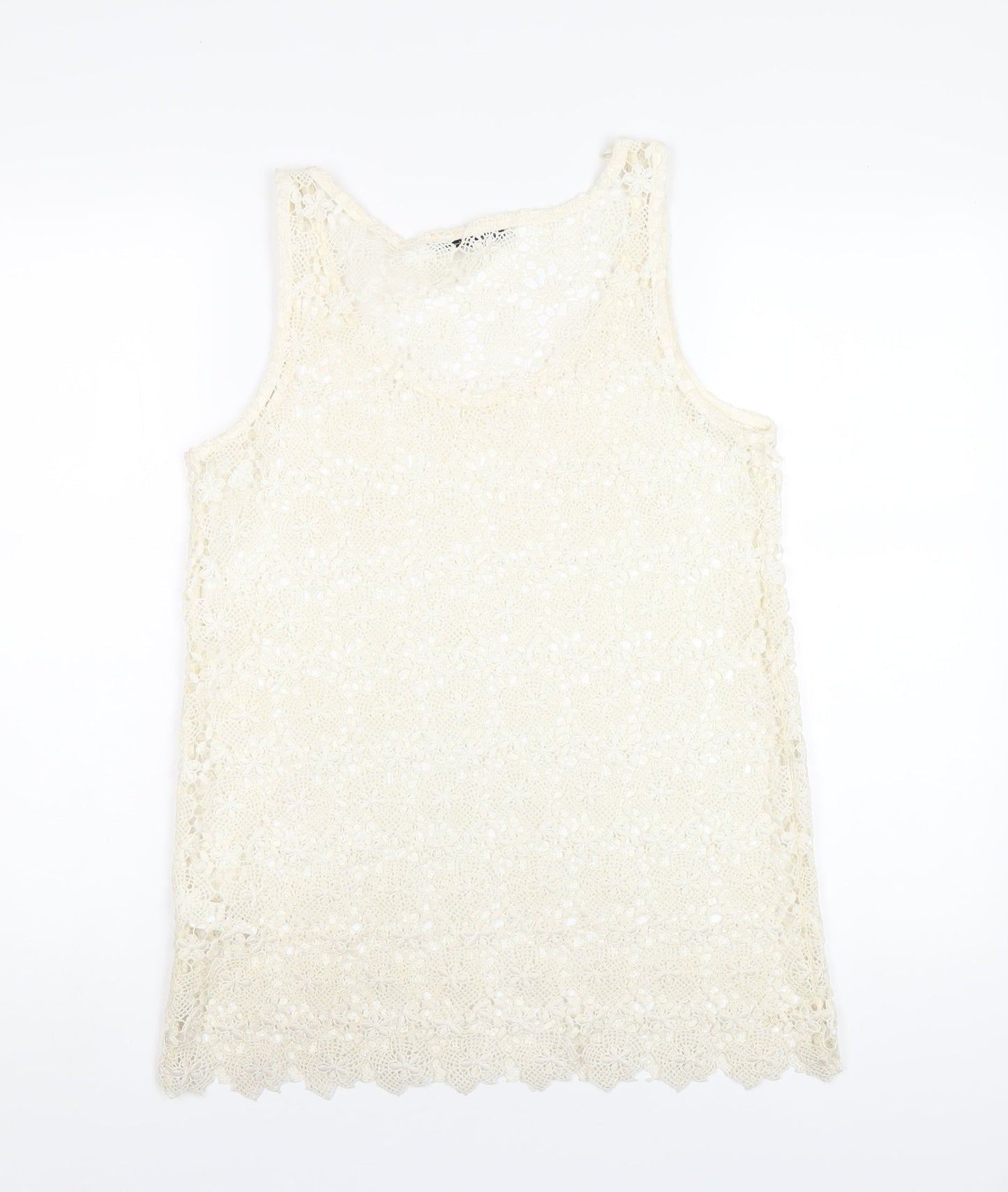 Womens UK Size 8 NEXT Ivory Basic Tank