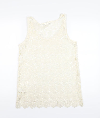 Womens UK Size 8 NEXT Ivory Basic Tank