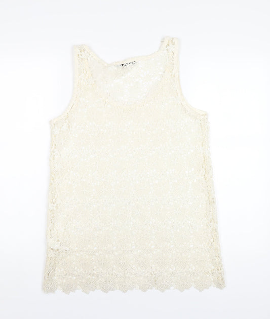 Womens UK Size 8 NEXT Ivory Basic Tank