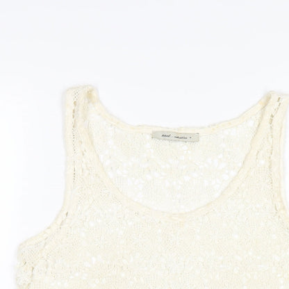 Womens UK Size 8 NEXT Ivory Basic Tank
