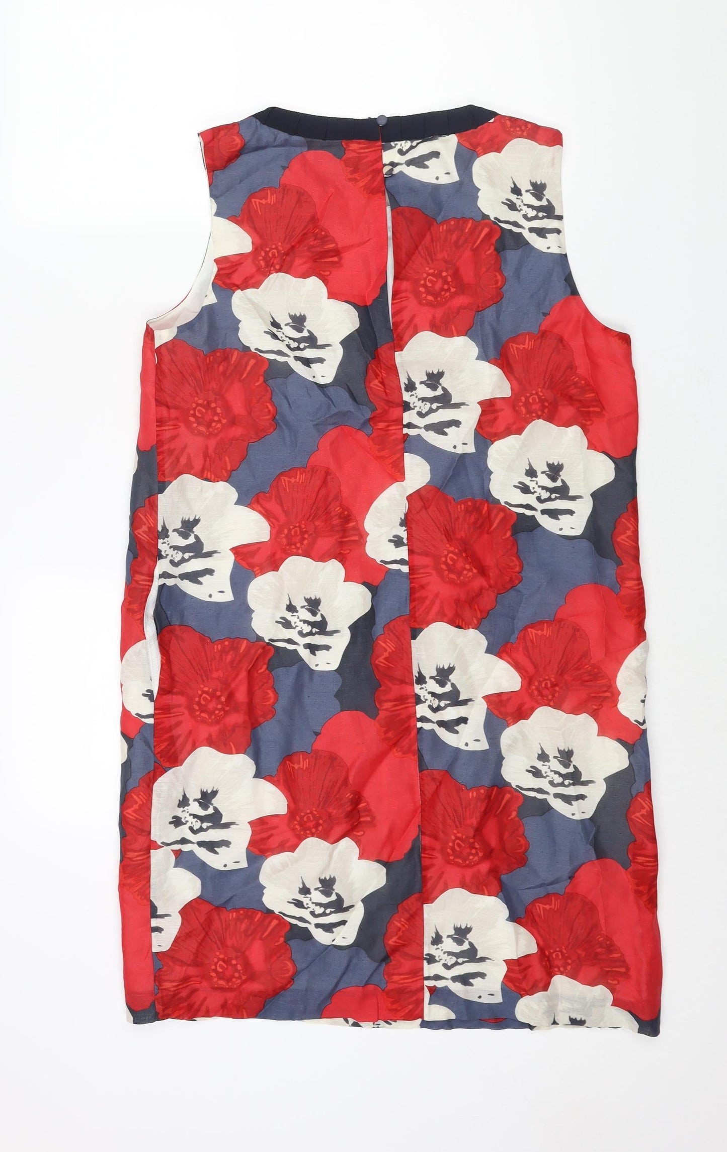 Fenn Wright Manson Womens Multicoloured Floral Silk Shift Size 14 Round Neck Button