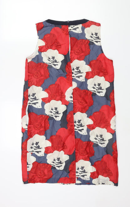 Fenn Wright Manson Womens Multicoloured Floral Silk Shift Size 14 Round Neck Button