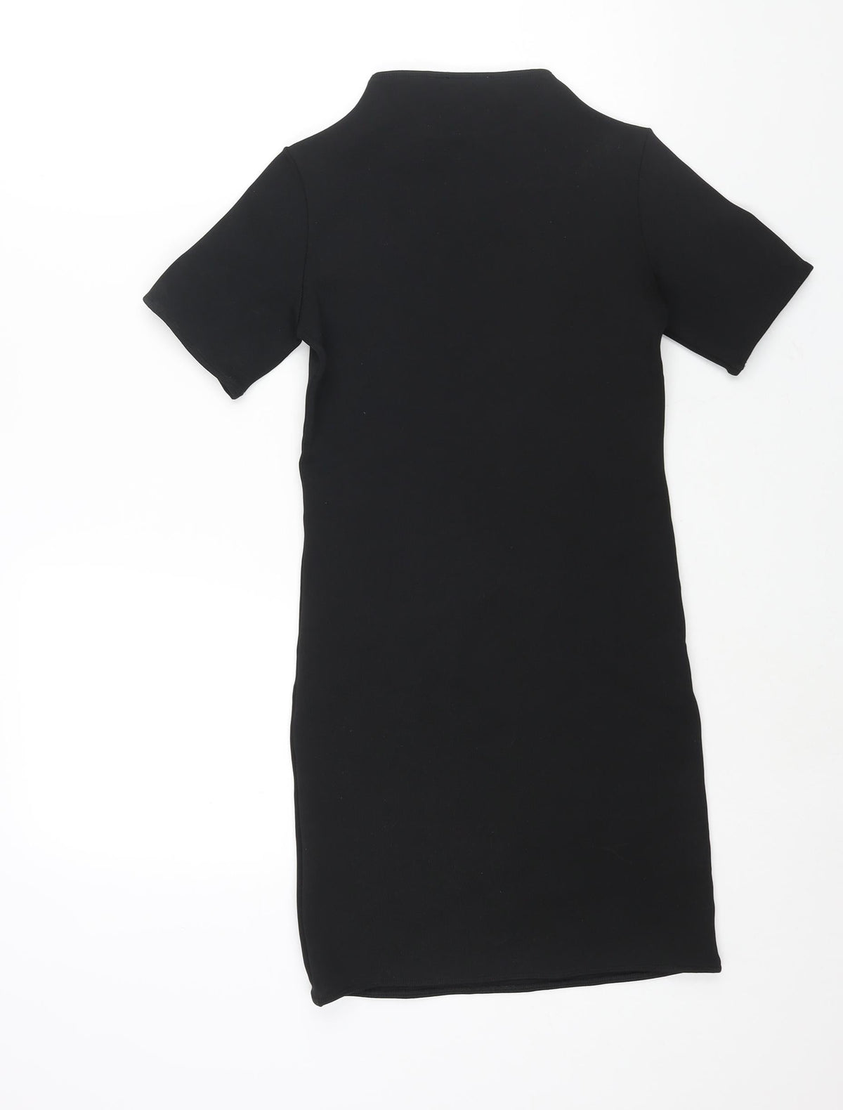 Zara Womens Black Polyester Bodycon Size S Mock Neck Pullover