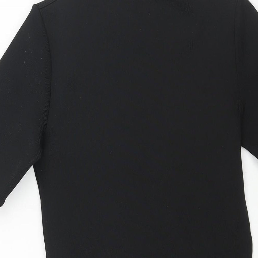 Zara Womens Black Polyester Bodycon Size S Mock Neck Pullover