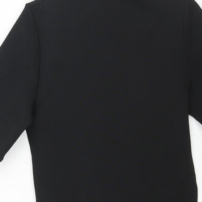 Zara Womens Black Polyester Bodycon Size S Mock Neck Pullover