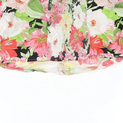 Womens UK Size S Zara Multicoloured Cropped Blouse