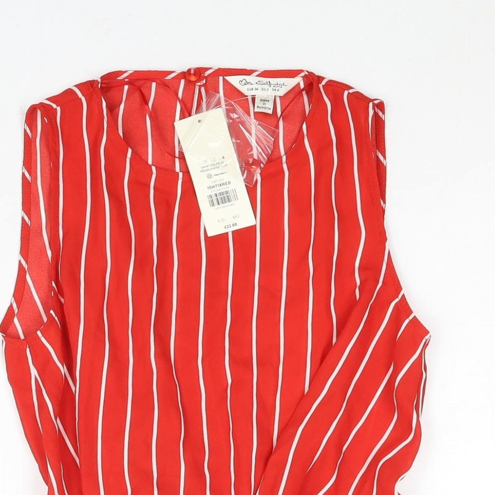 Womens UK Size 6 River Island Red Camisole Blouse