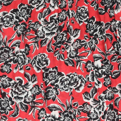 New Look Womens Pink Floral Viscose A-Line Skirt Size 6 Zip