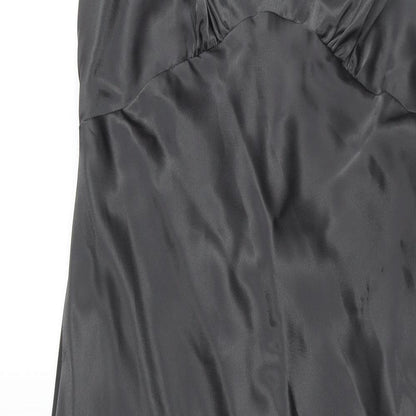 Klass Womens Grey Polyester Ball Gown Size 12 Sweetheart Zip - Rhinestone Strap Detail