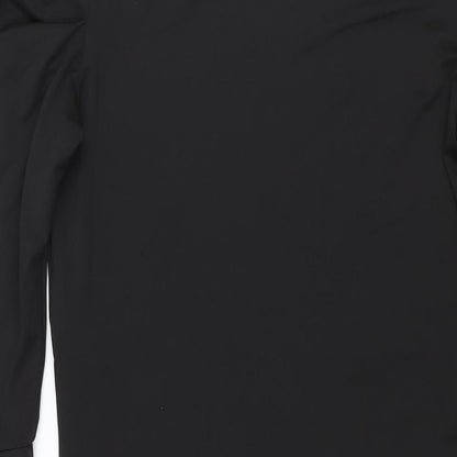 VILA Womens Black Polyester Shift Size S Round Neck Pullover - Rouched Sleeve