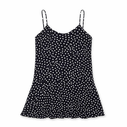 Mango Womens Blue Polka Dot Viscose Mini Size S Scoop Neck Pullover