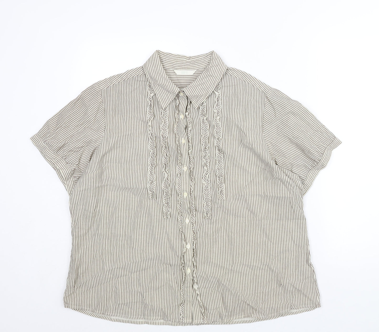 Womens UK Size 22 Marks and Spencer Beige Basic Blouse