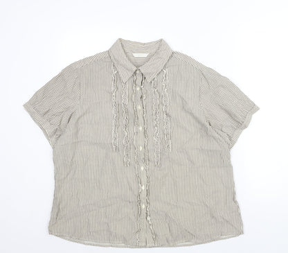 Womens UK Size 22 Marks and Spencer Beige Basic Blouse