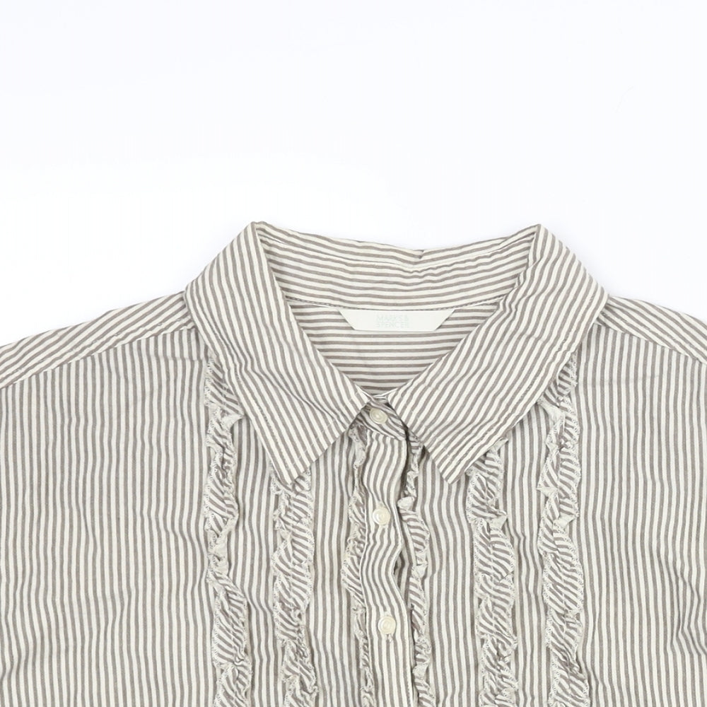 Womens UK Size 22 Marks and Spencer Beige Basic Blouse