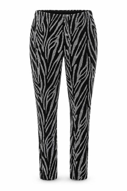 Warehouse Womens Silver Geometric Polyamide Trousers Size S L26 in Regular