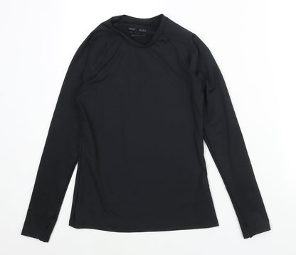 ASOS Womens Black Polyester Basic Casual Size 10 Round Neck Pullover - Logo