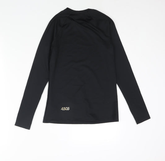 ASOS Womens Black Polyester Basic Casual Size 10 Round Neck Pullover - Logo