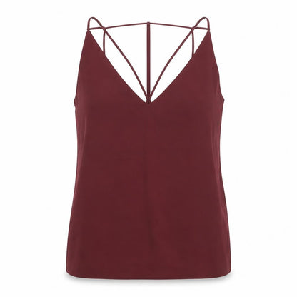 Toshop Womens Red Polyester Camisole Blouse Size 8 V-Neck - Strap Detail