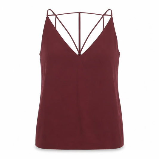 Toshop Womens Red Polyester Camisole Blouse Size 8 V-Neck - Strap Detail