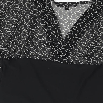 Womens UK Size 14 Femme Black Basic Blouse